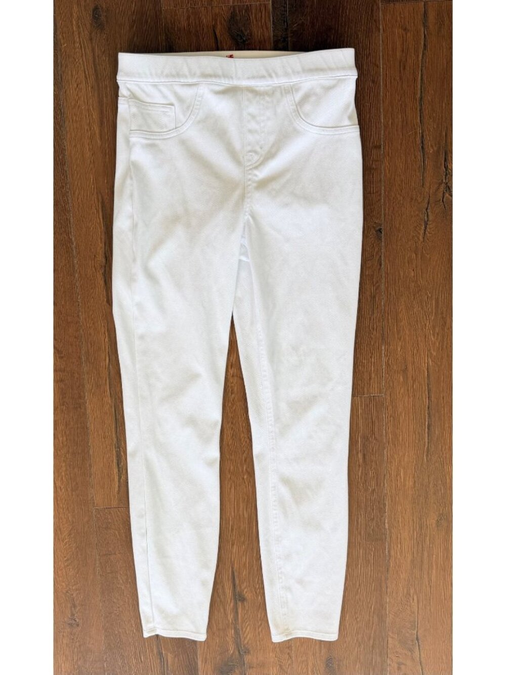 Spanx White Skinny Ankle Jeans Pull On Pants Womens Size S Clean Stretch